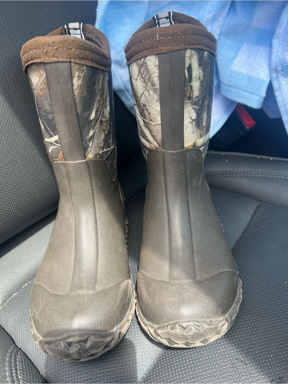 Kids Brown Camo Rain Boots